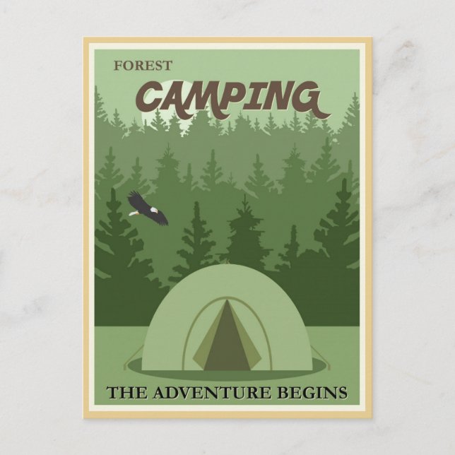 postal vintage Forest camping (Anverso)