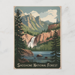 Postal Vintage forestal nacional Shoshone