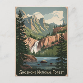 Postal Vintage forestal nacional Shoshone