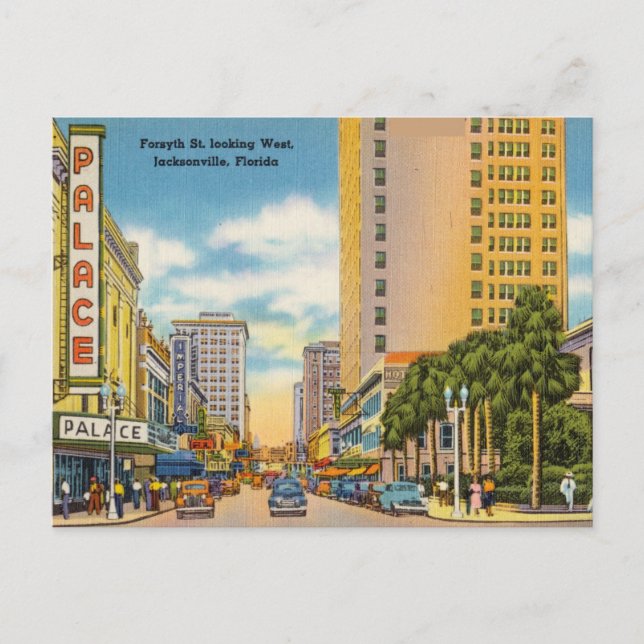 Postal Vintage, Forsyth St, Jacksonville, Florida (Anverso)
