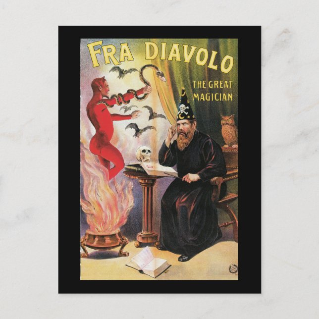 Postal Vintage Fra Diavolo El Gran Poster Mago (Anverso)
