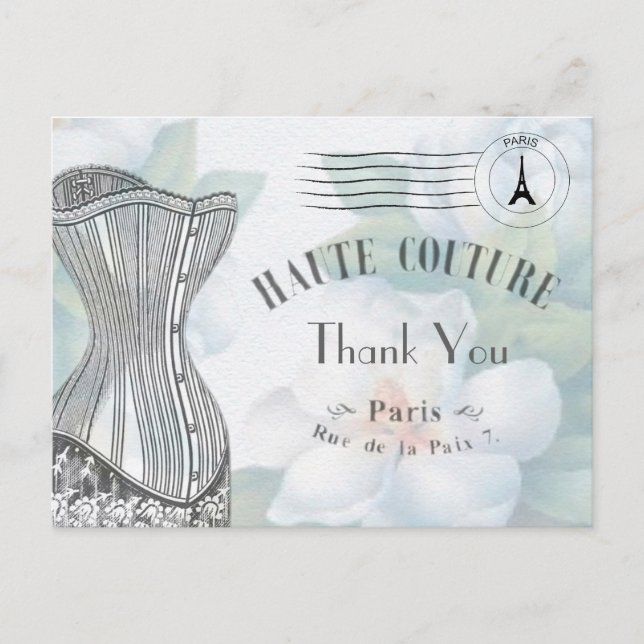 Postal Vintage Francés París Gracias (Anverso)