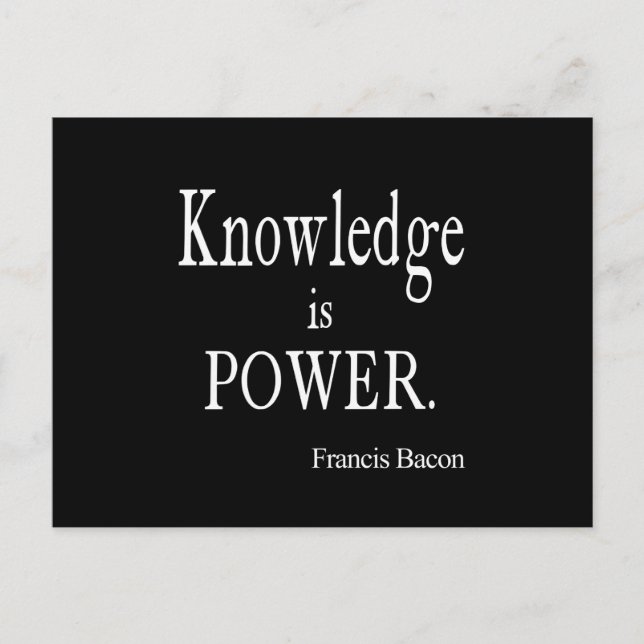 Postal Vintage Francis Bacon Knowledge es Power Quote (Anverso)