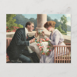 Postal Vintage Frau und Herr, Liebe