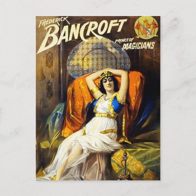 Postal Vintage Frederick Bancroft Príncipe de los Magos (Anverso)