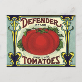 Postal Vintage Fruit Crate Label Art, Defender Tomatoes