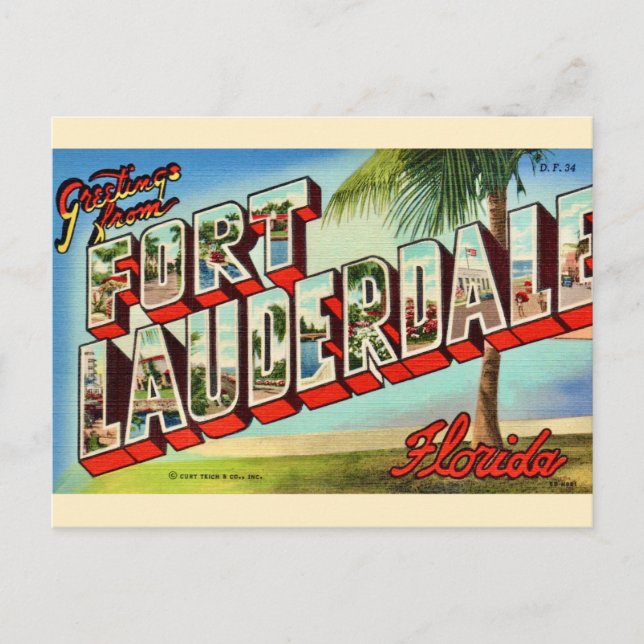 Postal Vintage Ft. Lauderdale Florida Postcard (Anverso)