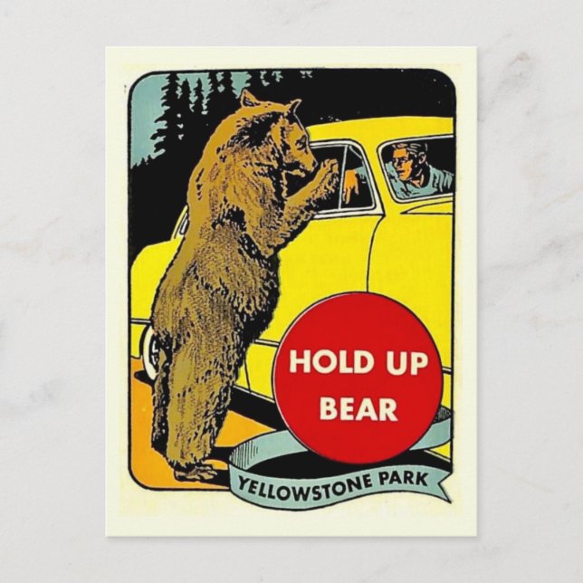 Postal Vintage Fun Yellowstone Park (Anverso)