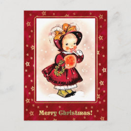 Postal Vintage Funny Little Girl Navidades