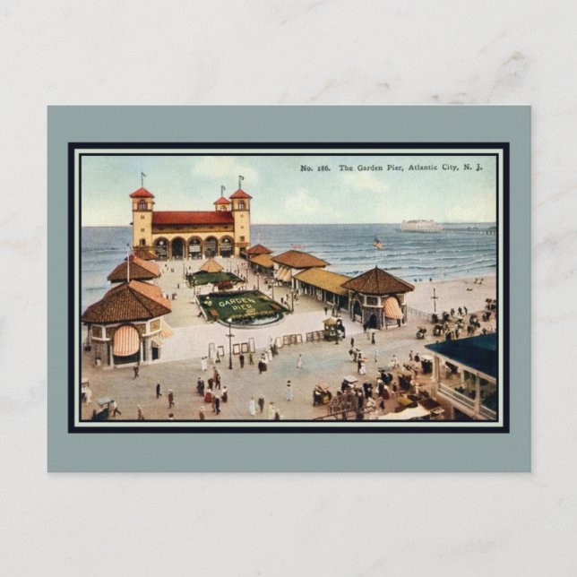 Postal Vintage Garden Pier Atlantic City NJ (Anverso)