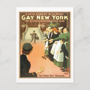 Postal Vintage Gay New York Theatre Poster