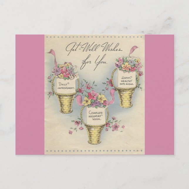 Postal Vintage Get Well Baskets 2 (Anverso)