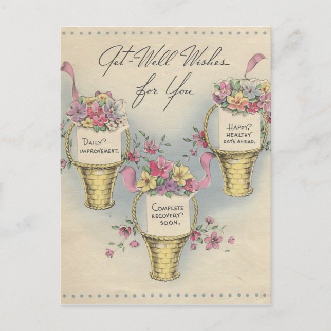 Postal Vintage Get Well Baskets 2 (Anverso)