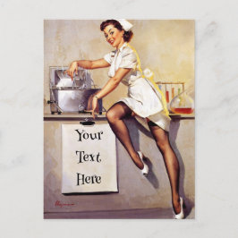 Postal Vintage Gil Elvgren Retro Nurse Pin Up Chica