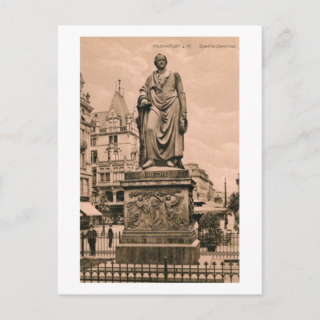 Postal Vintage Goethe Monument Frankfurt Alemania (Anverso)