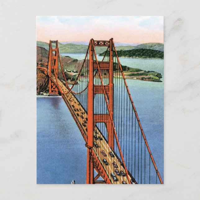 Postal Vintage Golden Gate Bridge (Anverso)