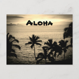Postal Vintage Golden Hawaiian Sunset