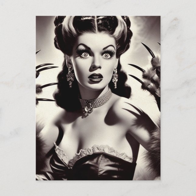 Postal Vintage Gótica Vampira (Anverso)