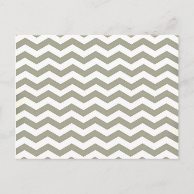 Postal Vintage Gray White Chevron. Patrón de zigzag (Anverso)