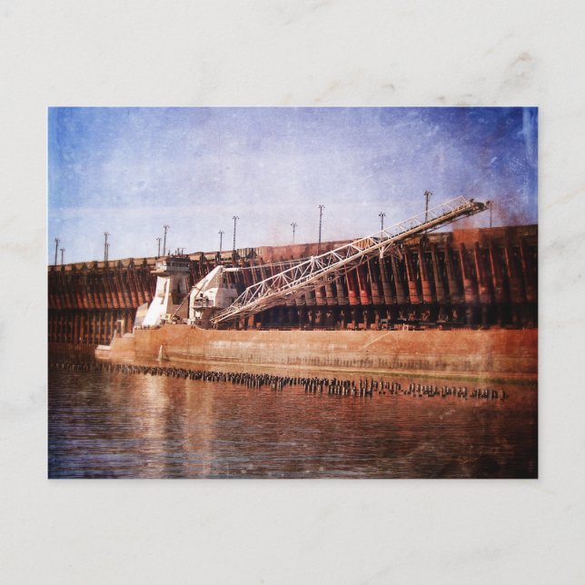 Postal Vintage Great Lakes Freighter (Anverso)