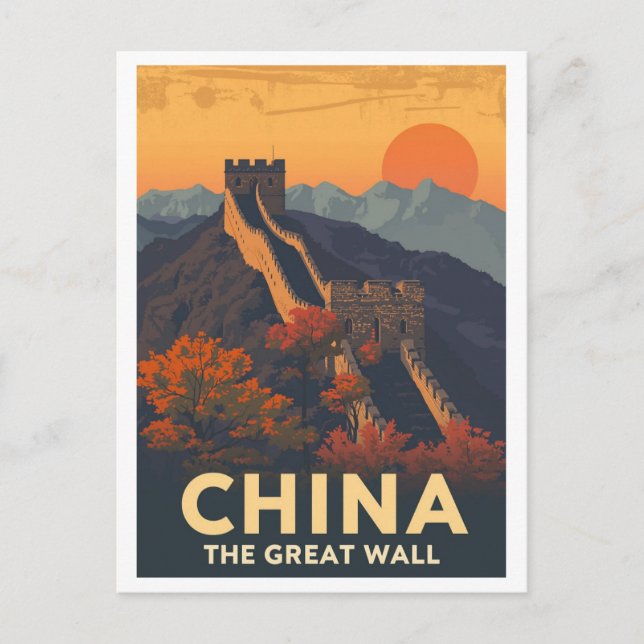 Postal Vintage Great Wall of China (Anverso)