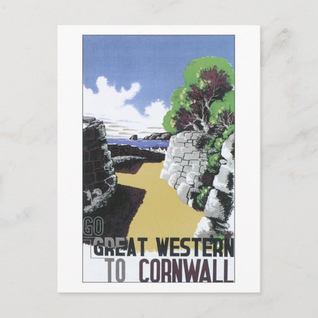 Postal Vintage Great Western Cornwall (Anverso)