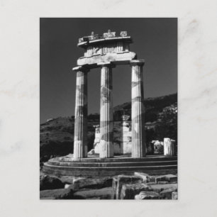Postal Vintage Grecia Santuario del templo Atenas Tholos