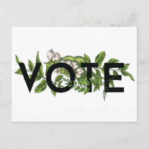 Postal Vintage Greenery Floral Elegante Feminine Go Vote