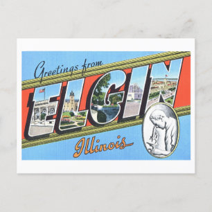 Postal Vintage Greetings from Elgin, Illinois,