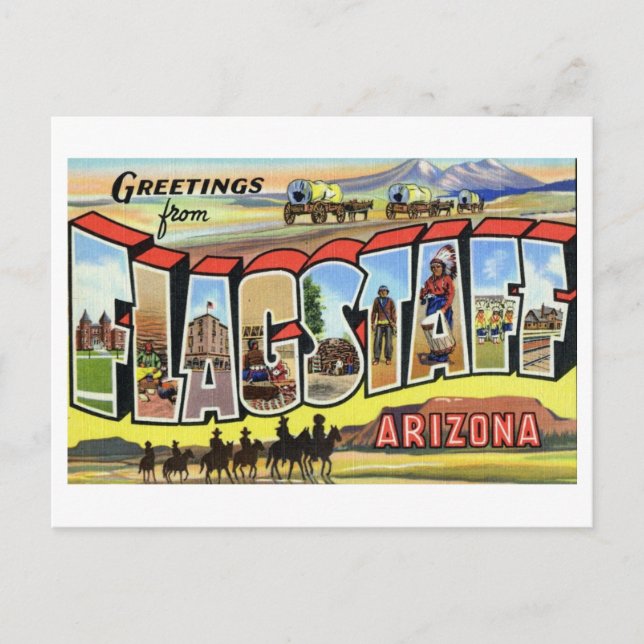 Postal Vintage Greetings from Flagstaff, Arizona (Anverso)