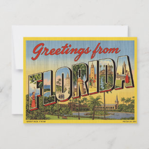 Postal Vintage "Greetings from Florida"
