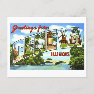 Postal Vintage Greetings from Geneva, Illinois,