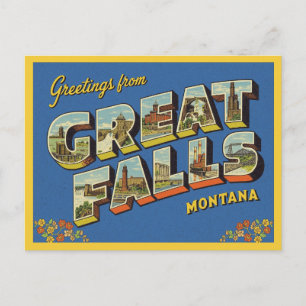 Postal Vintage "Greetings from Great Falls, Montana"