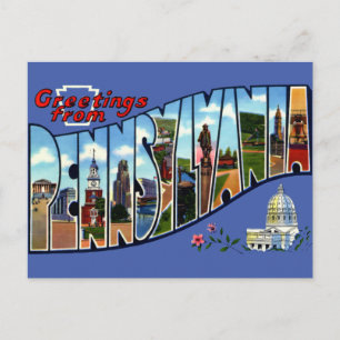 Postal Vintage Greetings From Pennsylvania Travel