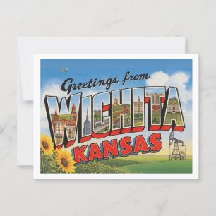Postal Vintage "Greetings from Wichita, Kansas" (Saludos 