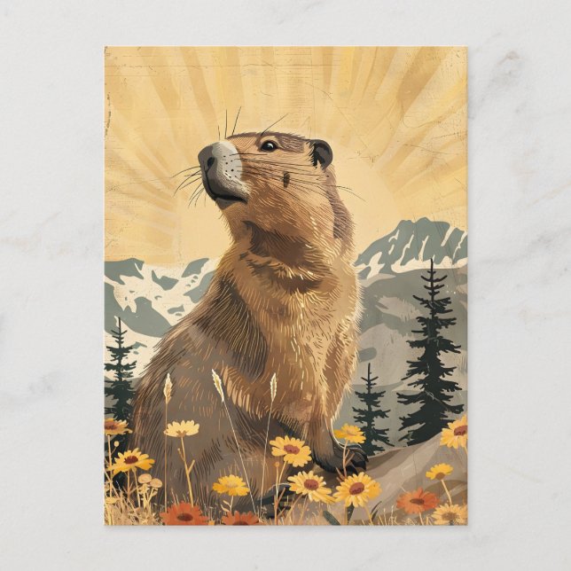 Postal Vintage Groundhog (Anverso)
