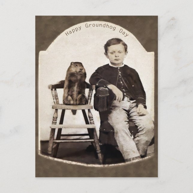 Postal Vintage Groundhog Day (Anverso)