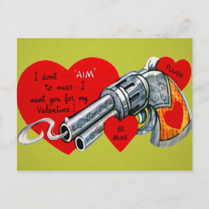 Postal Vintage Gun Valentine