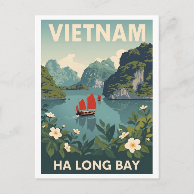 Postal Vintage Ha Long Bay (Anverso)