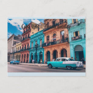 Postal Vintage Habana Cuba colorida 'Cuba vibe'