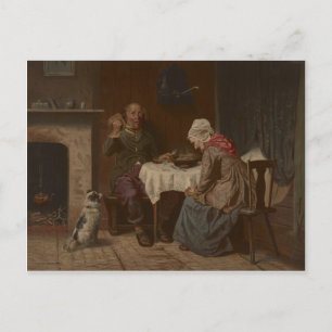 Postal Vintage haciendo una litografía benévola