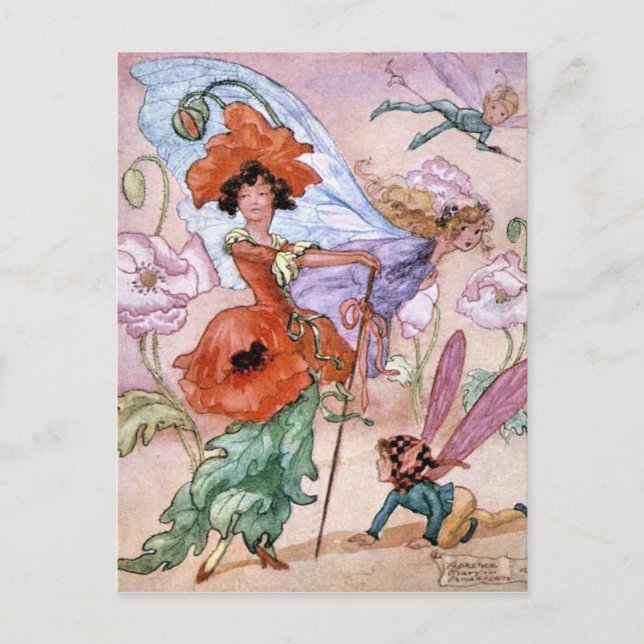 Postal Vintage - Hadas en la crema de moda, (Anverso)