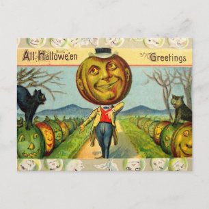 Postal Vintage Halloween Card
