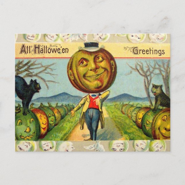 Postal Vintage Halloween Card (Anverso)