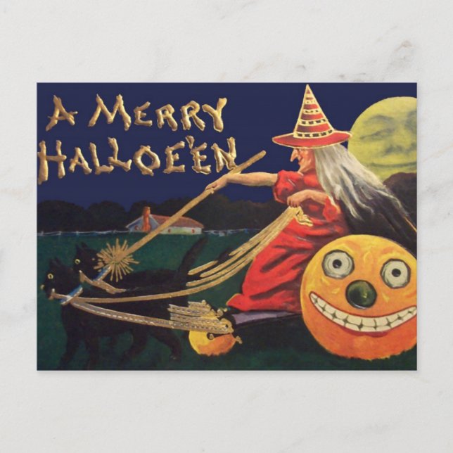 Postal Vintage Halloween Card (Anverso)