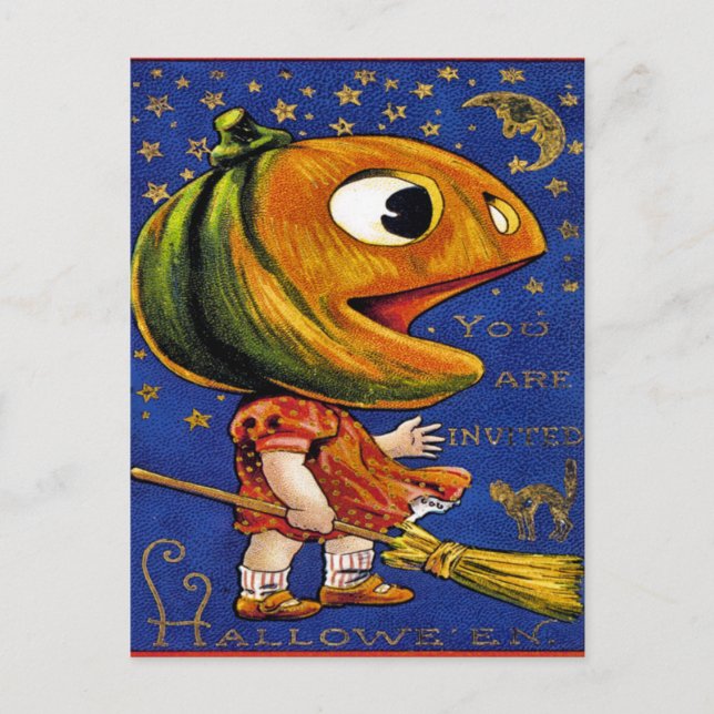 Postal Vintage Halloween Ephemera (Anverso)