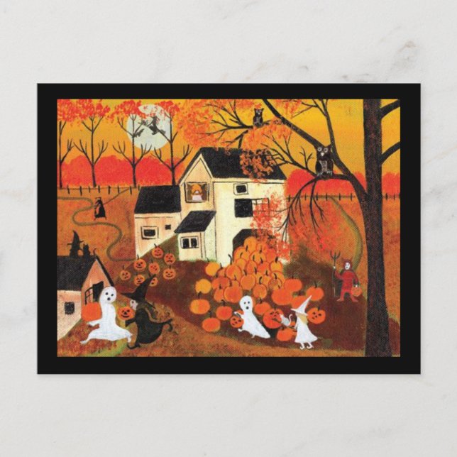Postal Vintage Halloween Farmhouse (Anverso)
