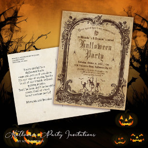 Postal Vintage Halloween gótico victoriano