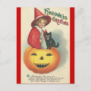 Postal Vintage Halloween Greet
