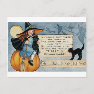 Postal Vintage Halloween Greetings
